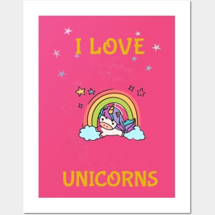 I love unicorns Posters and Art
